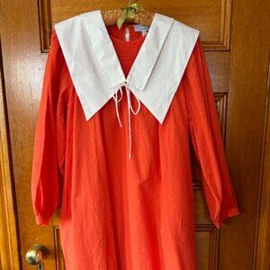 & OTHER STORIES + Sindiso Khumalo ~Detachable Collar Orange Midi Dress 8 (NWT)